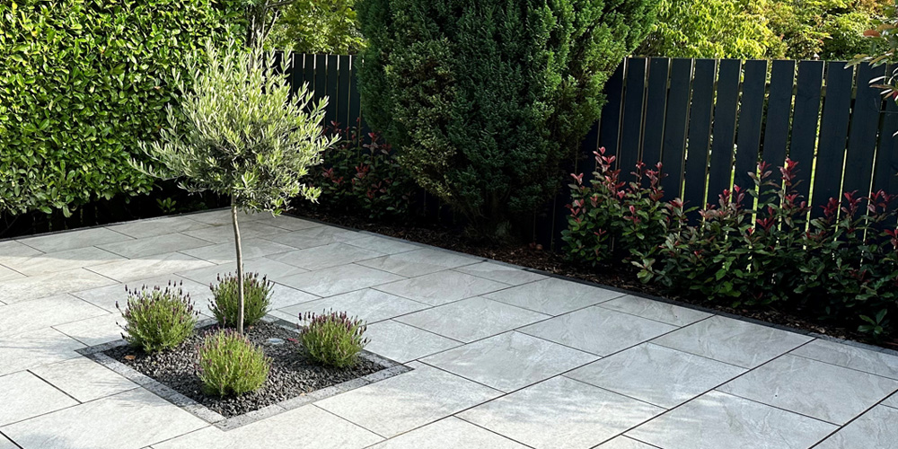 Lagos grey porcelain patio slabs